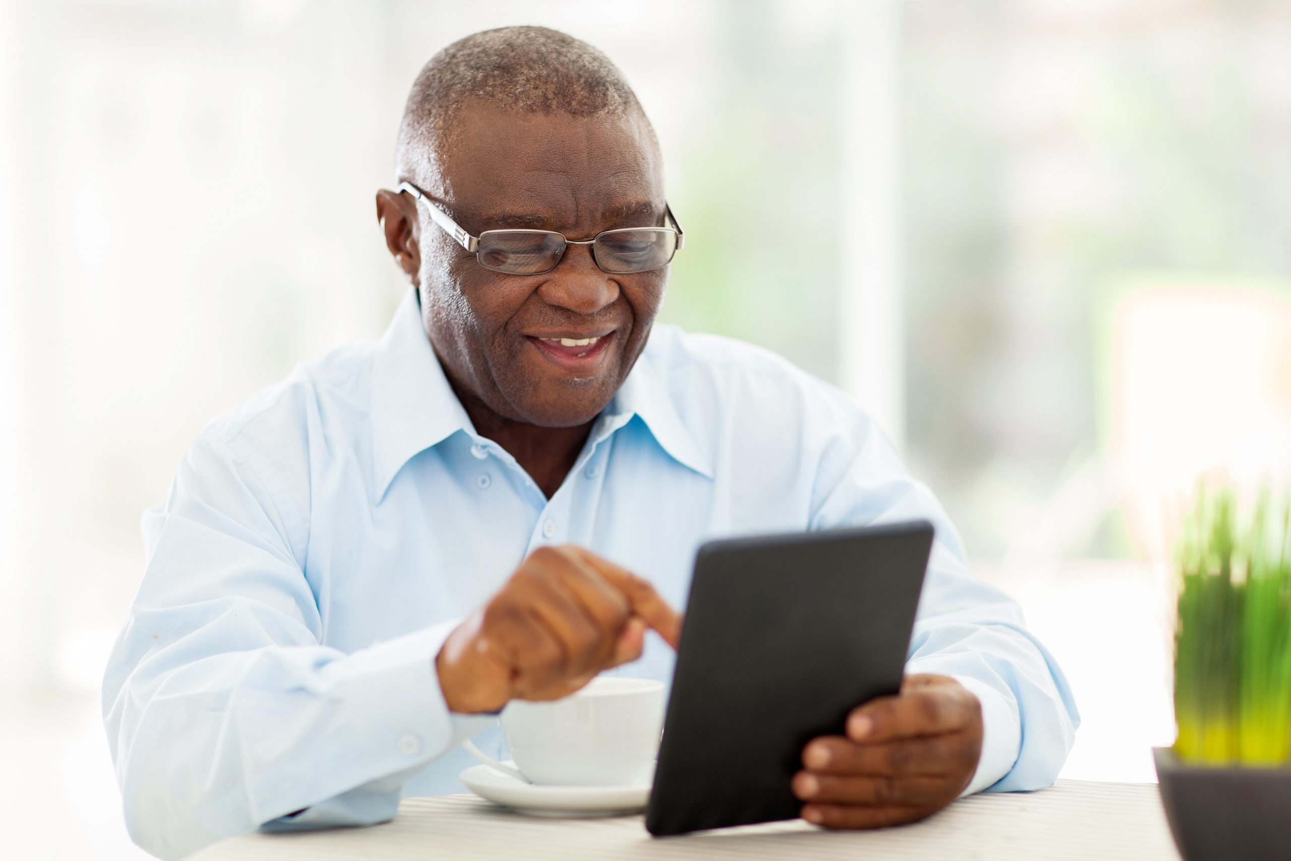 Man with tablet